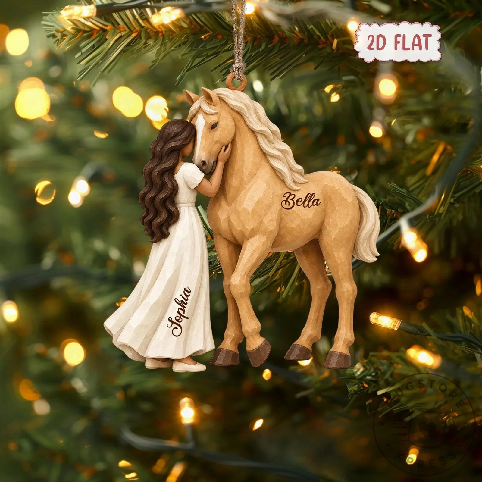 Personalized Girl And Horse Christmas Tree Ornament, Horse Lover Gift For Her 6 Personalized Girl And Horse Christmas Tree Ornament, Horse Lover Gift For Her