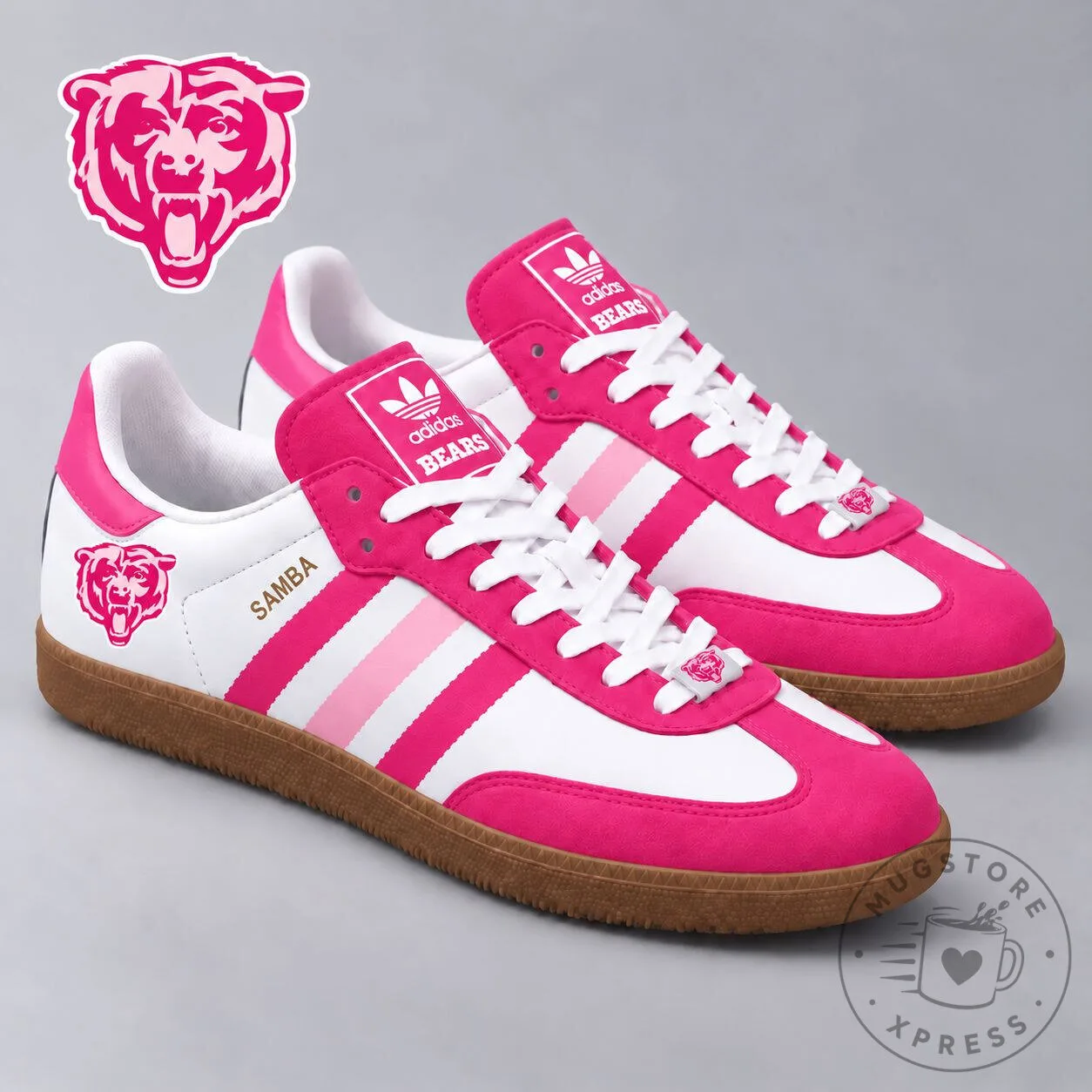Chicago Bears NFL Breast Cancer Awareness Pink Samba Shoes