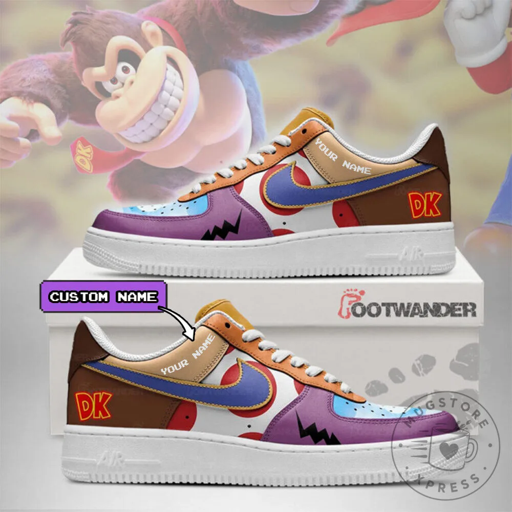 Donkey Kong Super Mario Custom Name Embossed Logo Sneakers 1 Donkey Kong Super Mario Custom Name Embossed Logo Sneakers