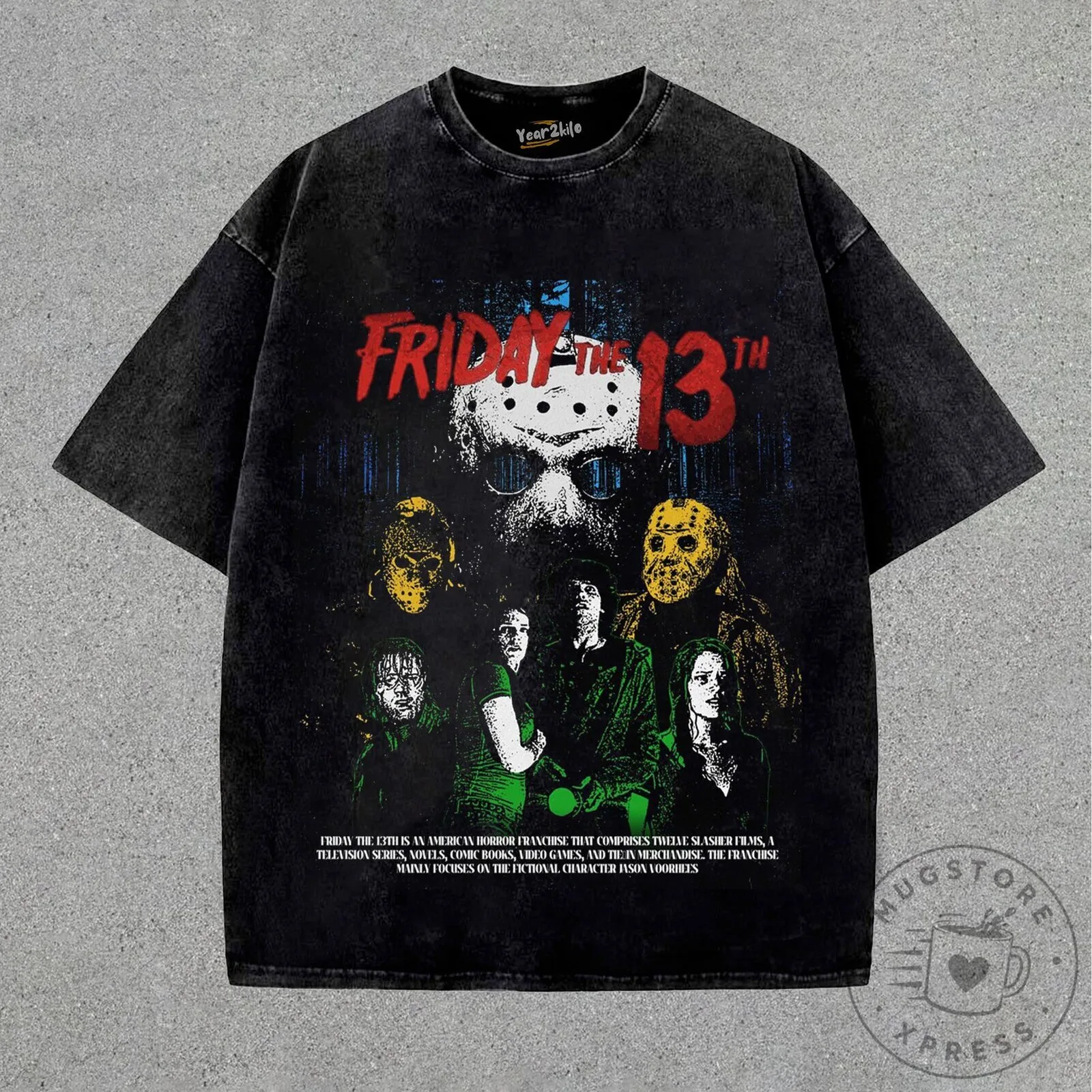 Friday The 13th Horror Movie Villains Jason Voorhees Black T-Shirt 2 Friday The 13th Horror Movie Villains Jason Voorhees Black T-Shirt