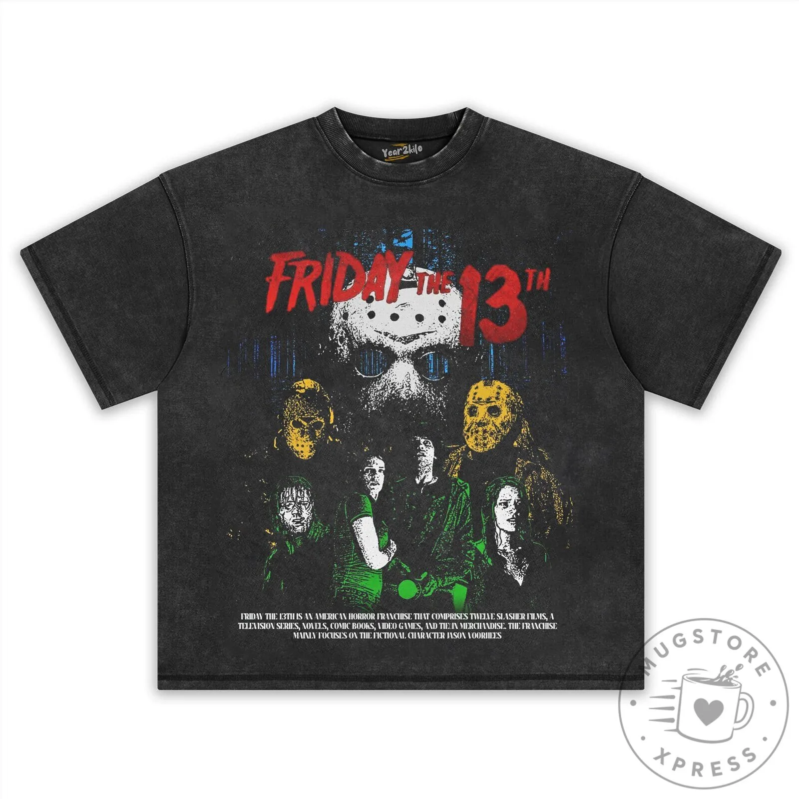 Friday The 13th Horror Movie Villains Jason Voorhees Black T-Shirt 14 Friday The 13th Horror Movie Villains Jason Voorhees Black T-Shirt