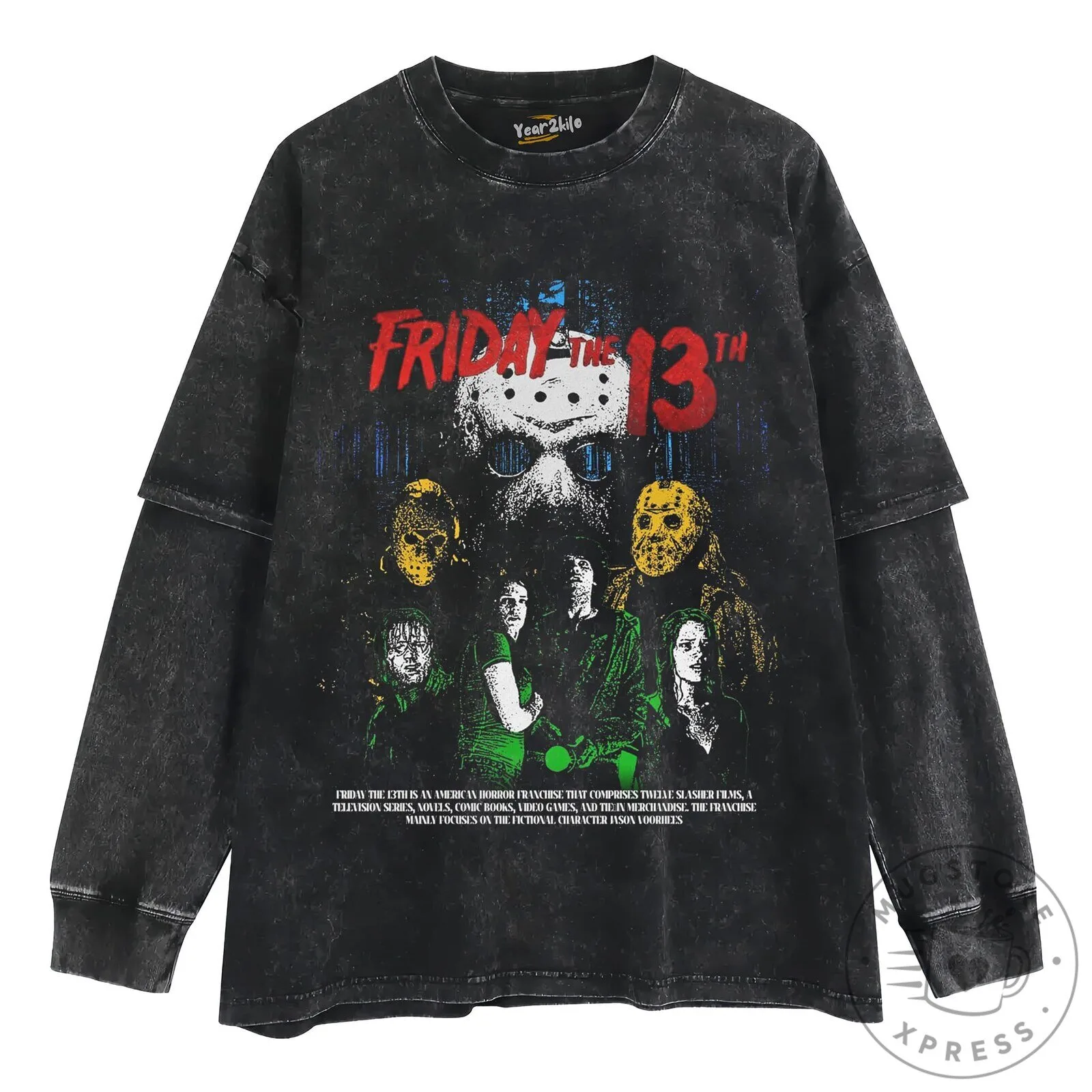 Friday The 13th Horror Movie Villains Jason Voorhees Black T-Shirt 16 Friday The 13th Horror Movie Villains Jason Voorhees Black T-Shirt