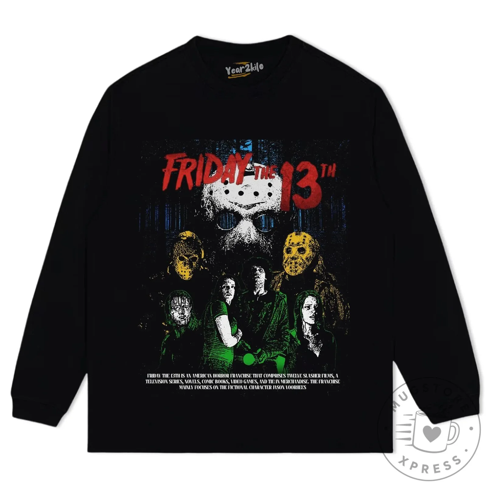 Friday The 13th Horror Movie Villains Jason Voorhees Black T-Shirt 17 Friday The 13th Horror Movie Villains Jason Voorhees Black T-Shirt
