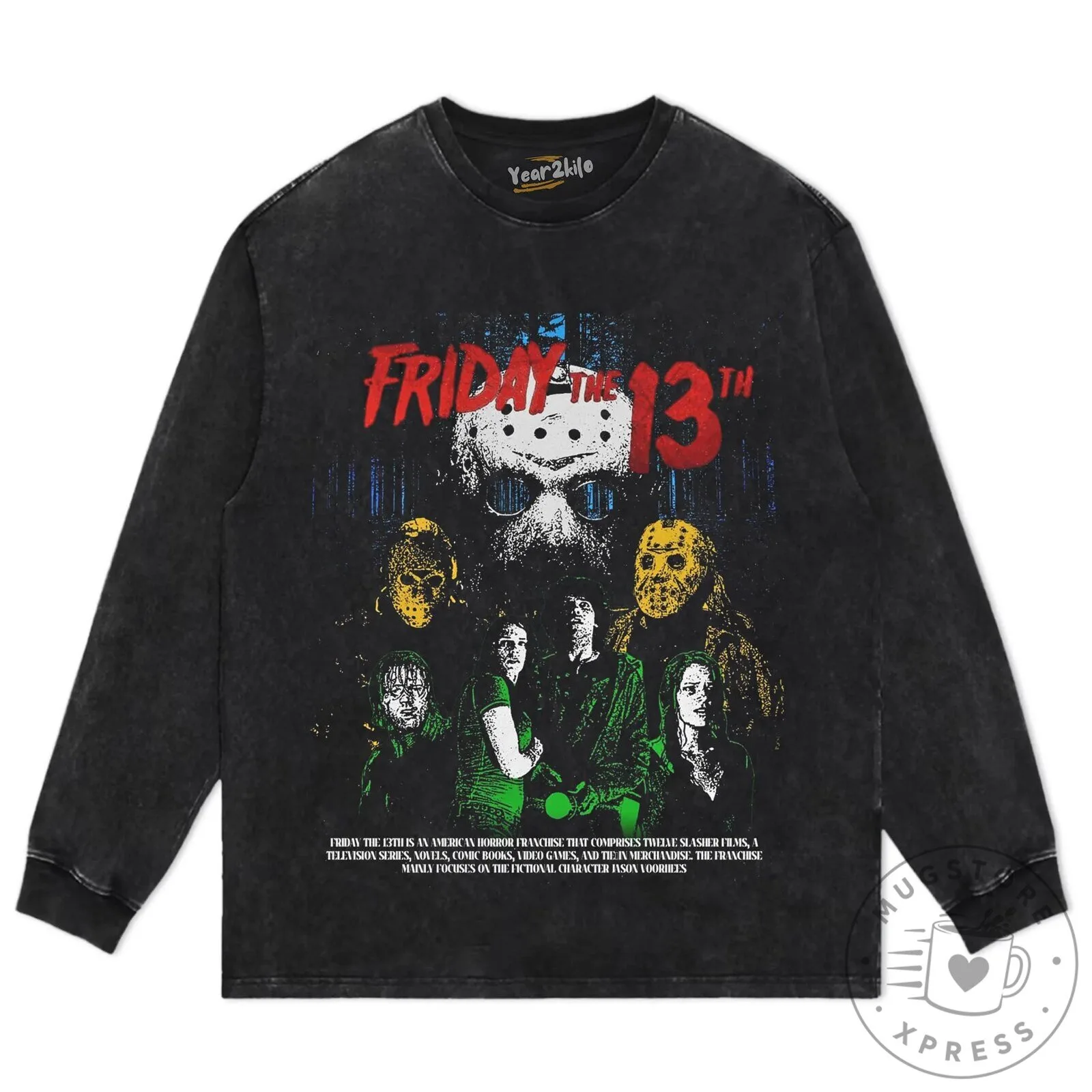 Friday The 13th Horror Movie Villains Jason Voorhees Black T-Shirt 18 Friday The 13th Horror Movie Villains Jason Voorhees Black T-Shirt