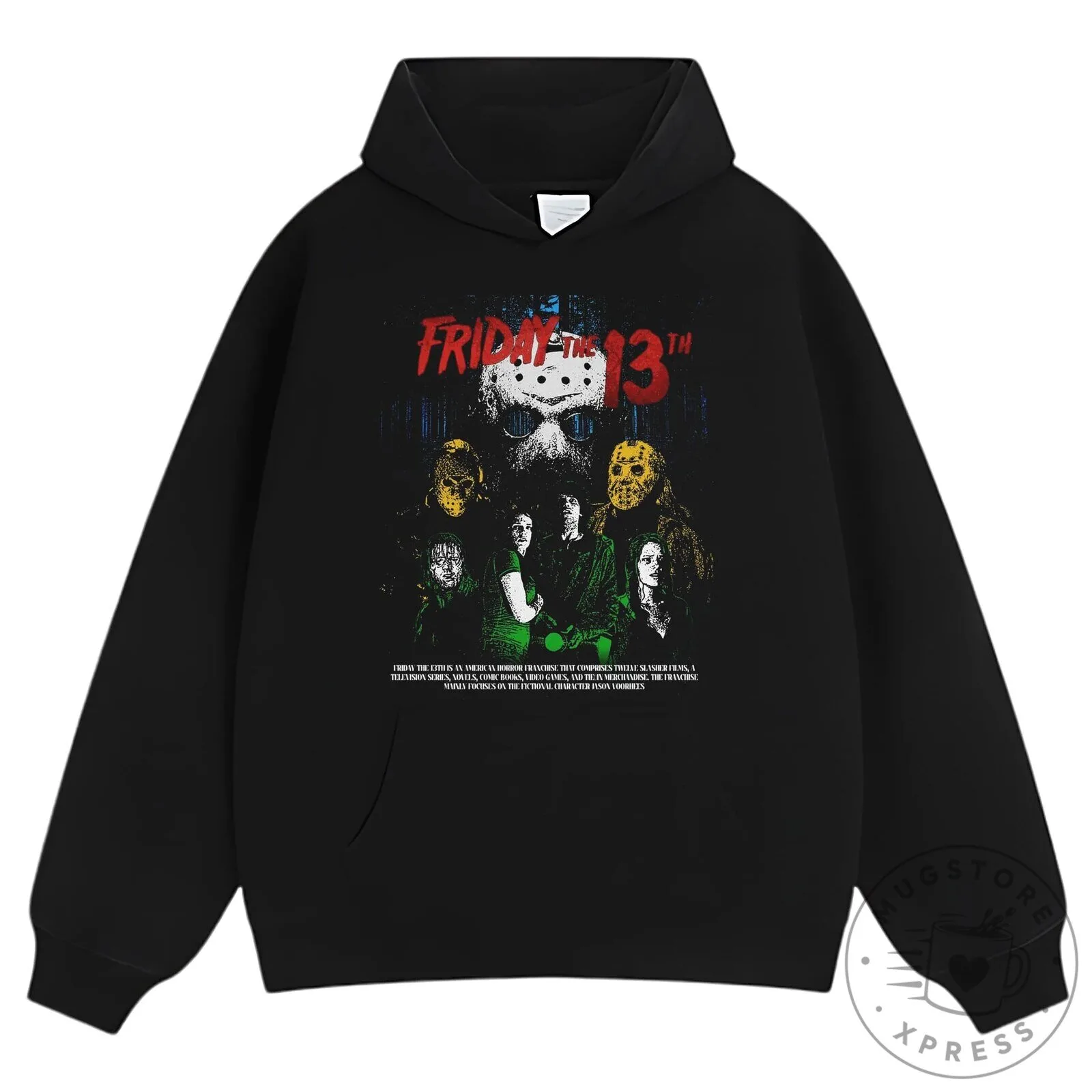 Friday The 13th Horror Movie Villains Jason Voorhees Black T-Shirt 19 Friday The 13th Horror Movie Villains Jason Voorhees Black T-Shirt