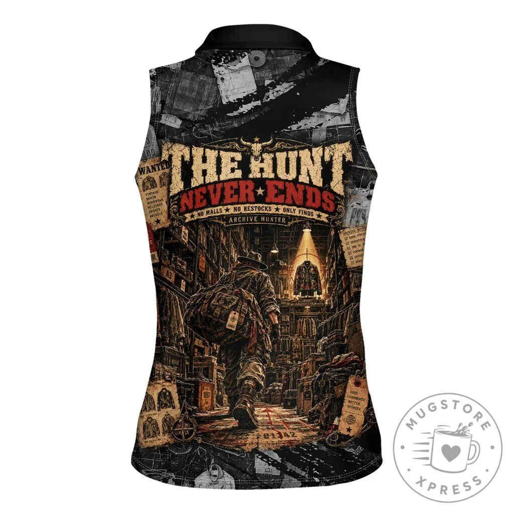 Archive Hunter The Hunt Never Ends Sleeveless Polo Shirt for Women 12 Archive Hunter The Hunt Never Ends Sleeveless Polo Shirt for Women