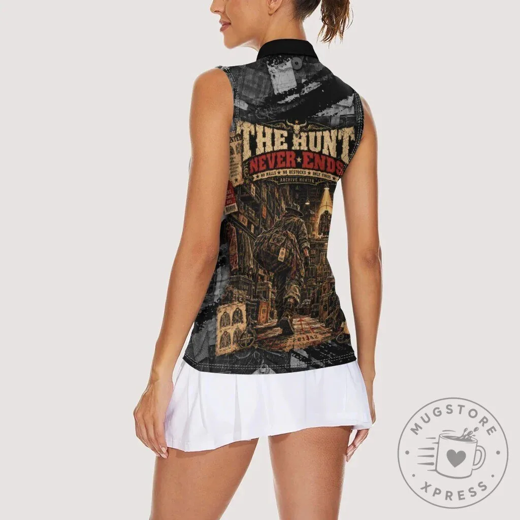 Archive Hunter The Hunt Never Ends Sleeveless Polo Shirt for Women 15 Archive Hunter The Hunt Never Ends Sleeveless Polo Shirt for Women
