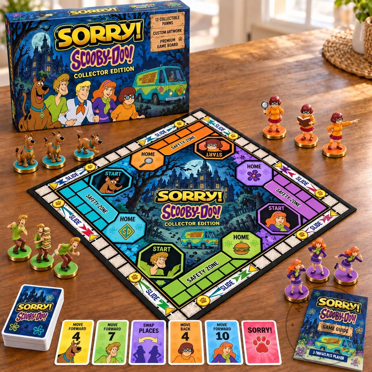 Scooby-Doo Collector Edition Sorry! Board Game with Custom Artwork and Pawns 2 Scooby-Doo Collector Edition Sorry! Board Game with Custom Artwork and Pawns