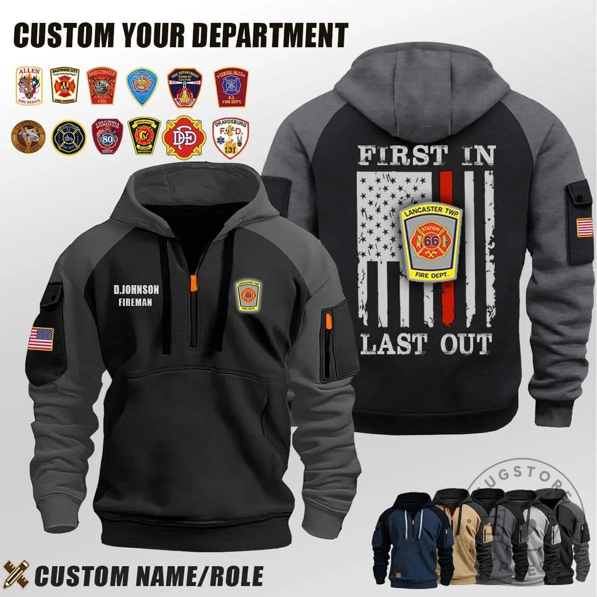 Lancaster Township Fire Department First In Last Out Firefighter Hoodie 2 Lancaster Township Fire Department First In Last Out Firefighter Hoodie