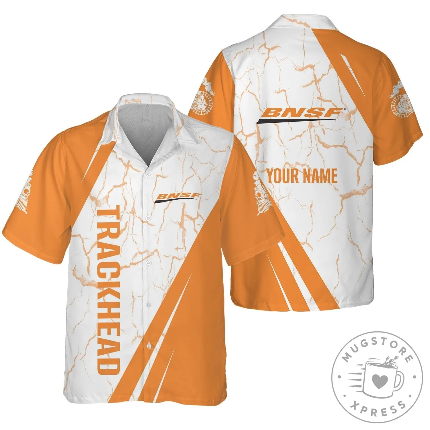 BNSF Railway Trackhead Personalized Hawaiian Shirt