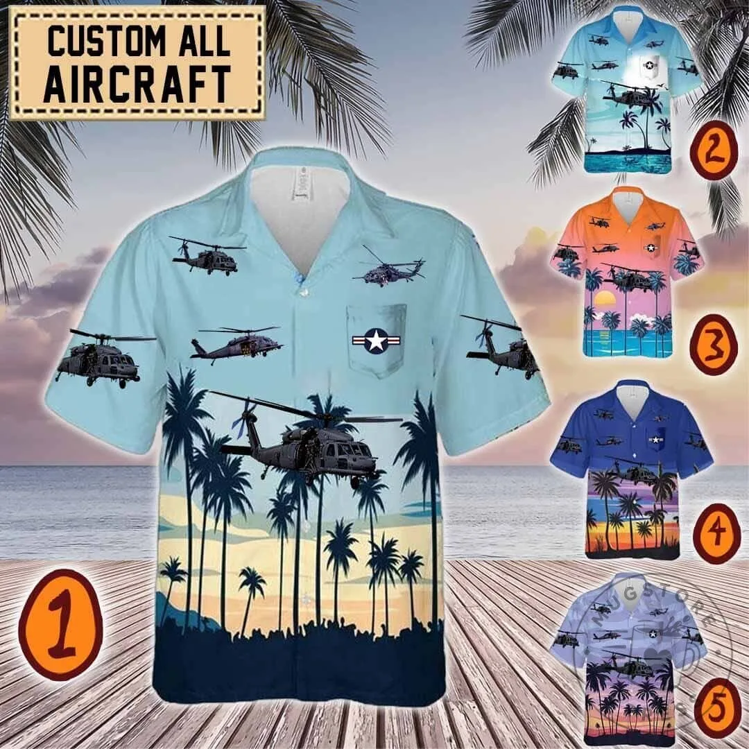 Sikorsky HH-60 Pave Hawk Helicopter Tropical Hawaiian Shirt