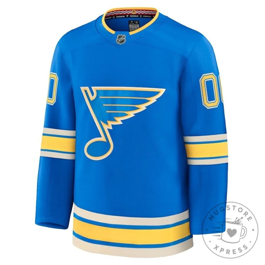 St. Louis Blues Alternate Blue and Yellow National Hockey League Jersey