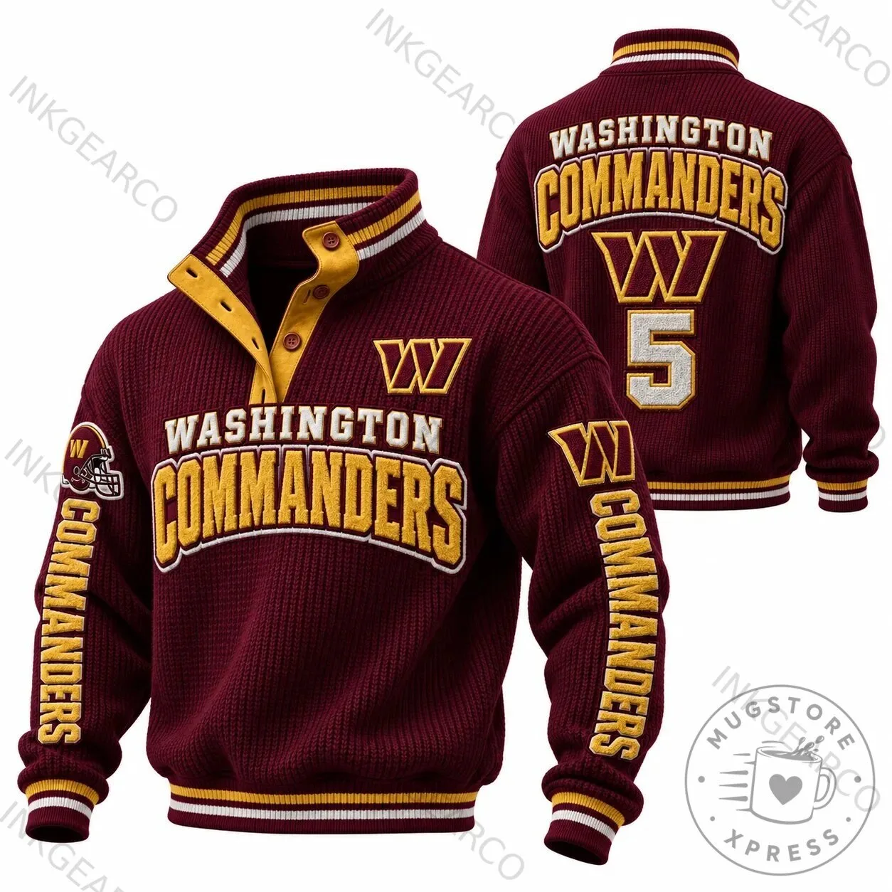Washington Commanders Football Team Logo Pullover Sweatshirt