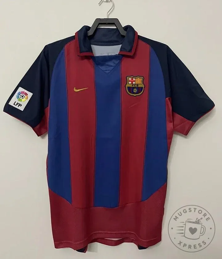 Barcelona 2003-2004 Home Retro Football Club Soccer Jersey 1 Barcelona 2003-2004 Home Retro Football Club Soccer Jersey