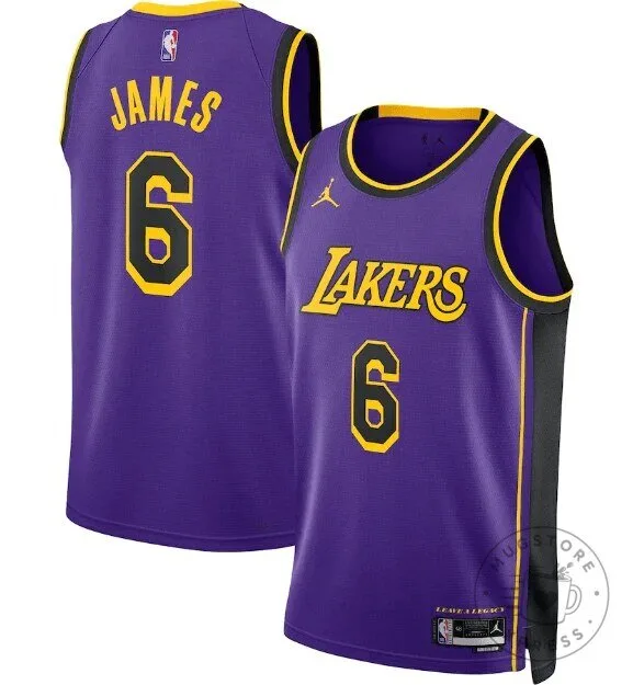 LeBron James Los Angeles Lakers Statement Edition Purple Basketball Jersey 5 LeBron James Los Angeles Lakers Statement Edition Purple Basketball Jersey