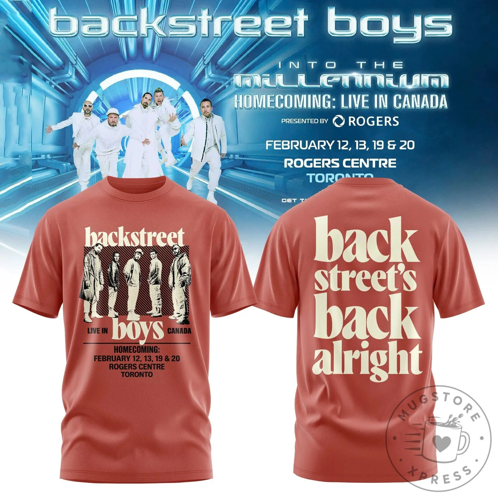 Homecoming Live In Canada T-Shirt Featuring Backstreet Boys Into The Millennium Design