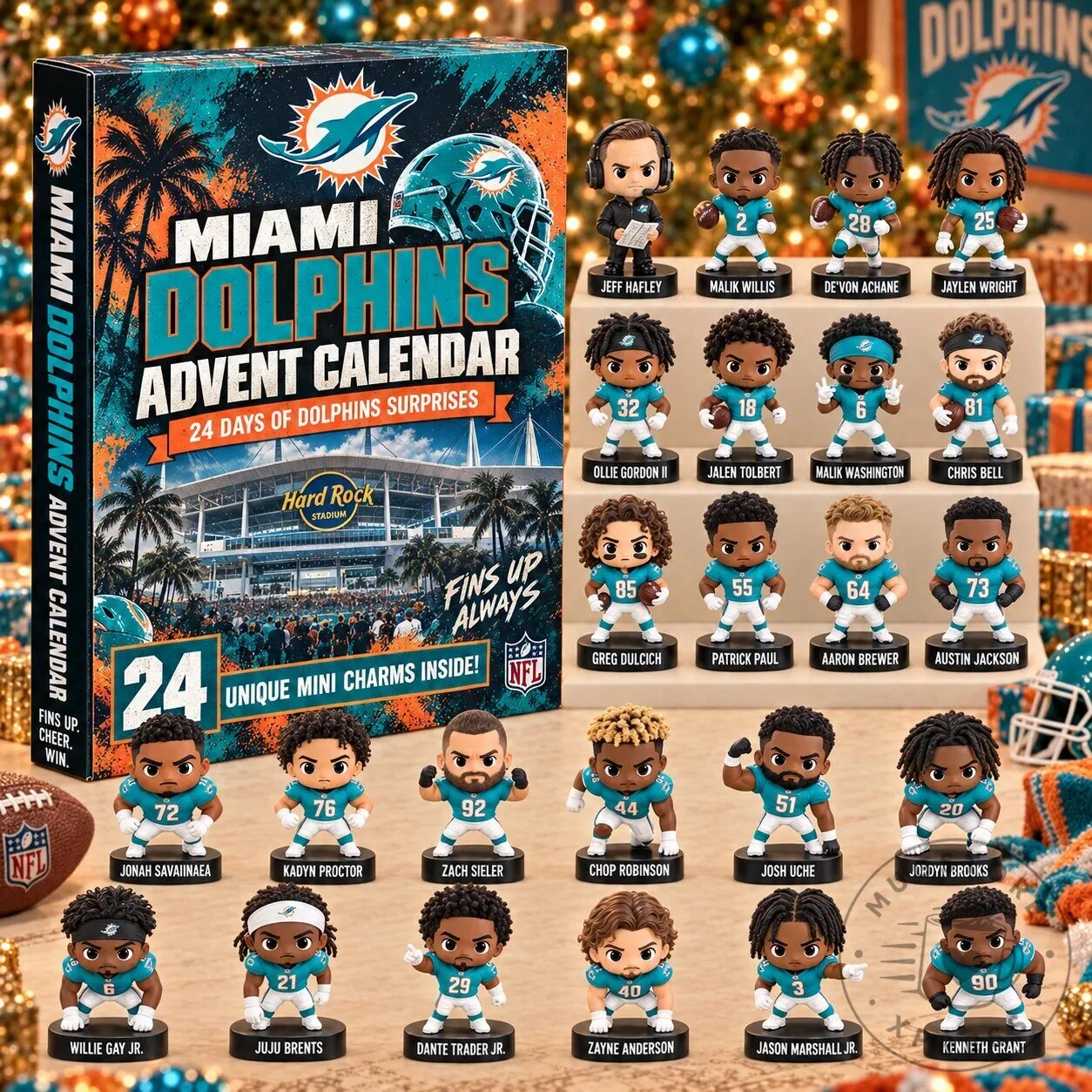 Miami Dolphins NFL Football Team 24 Days of Surprises Advent Calendar 1 Miami Dolphins NFL Football Team 24 Days of Surprises Advent Calendar