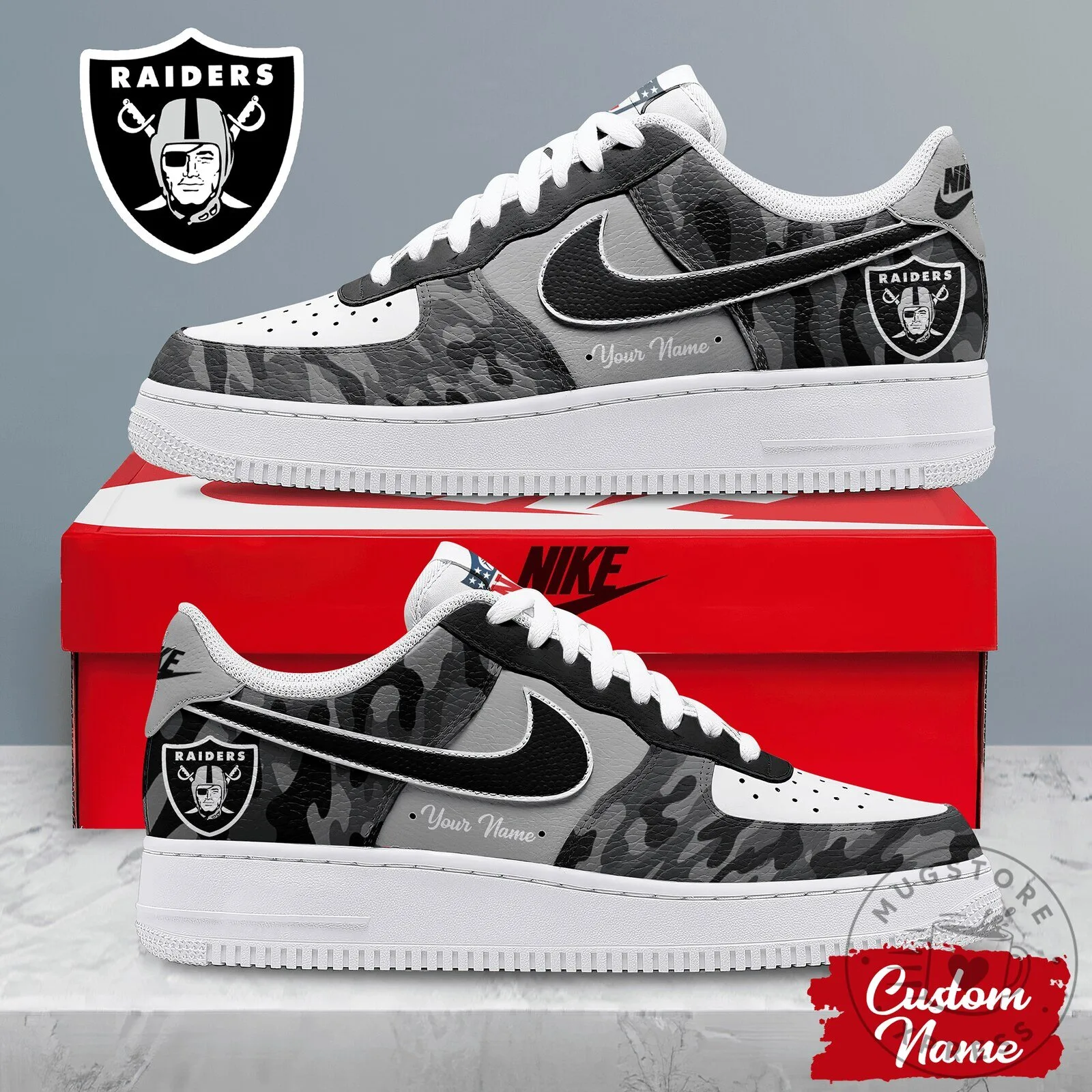 Las Vegas Raiders Custom Name Camouflage Pattern Shoes 5 Las Vegas Raiders Custom Name Camouflage Pattern Shoes