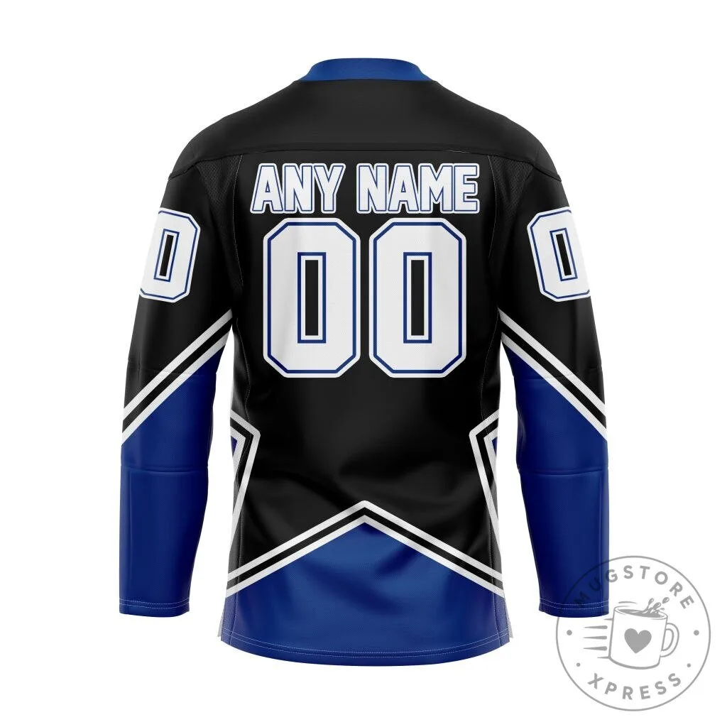 Lincoln Stars USHL Personalized Black and Blue Hockey Jersey 7 Lincoln Stars USHL Personalized Black and Blue Hockey Jersey