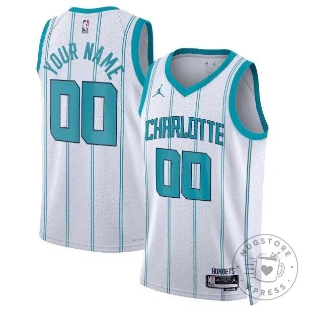 Charlotte Hornets Association Edition White Custom Basketball Jersey