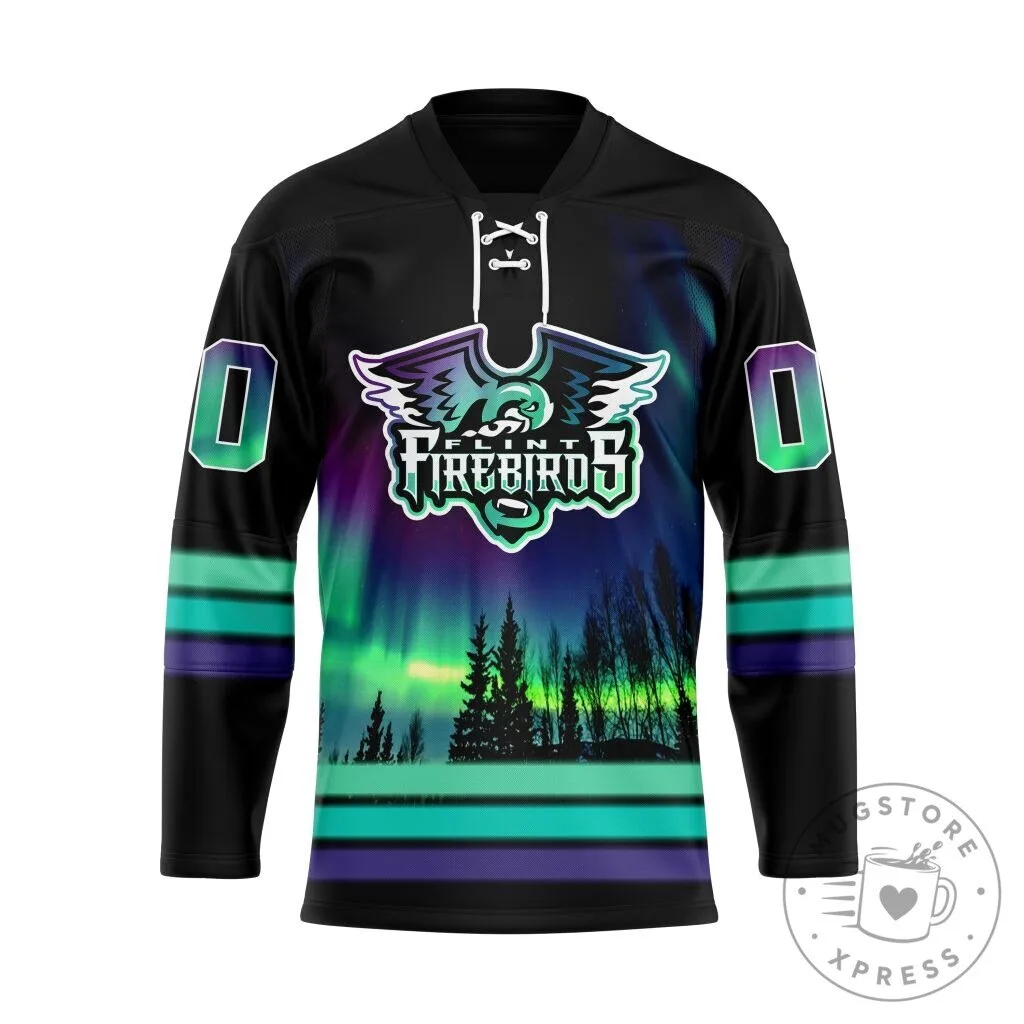 Flint Firebirds Northern Lights Lace Hockey Jersey