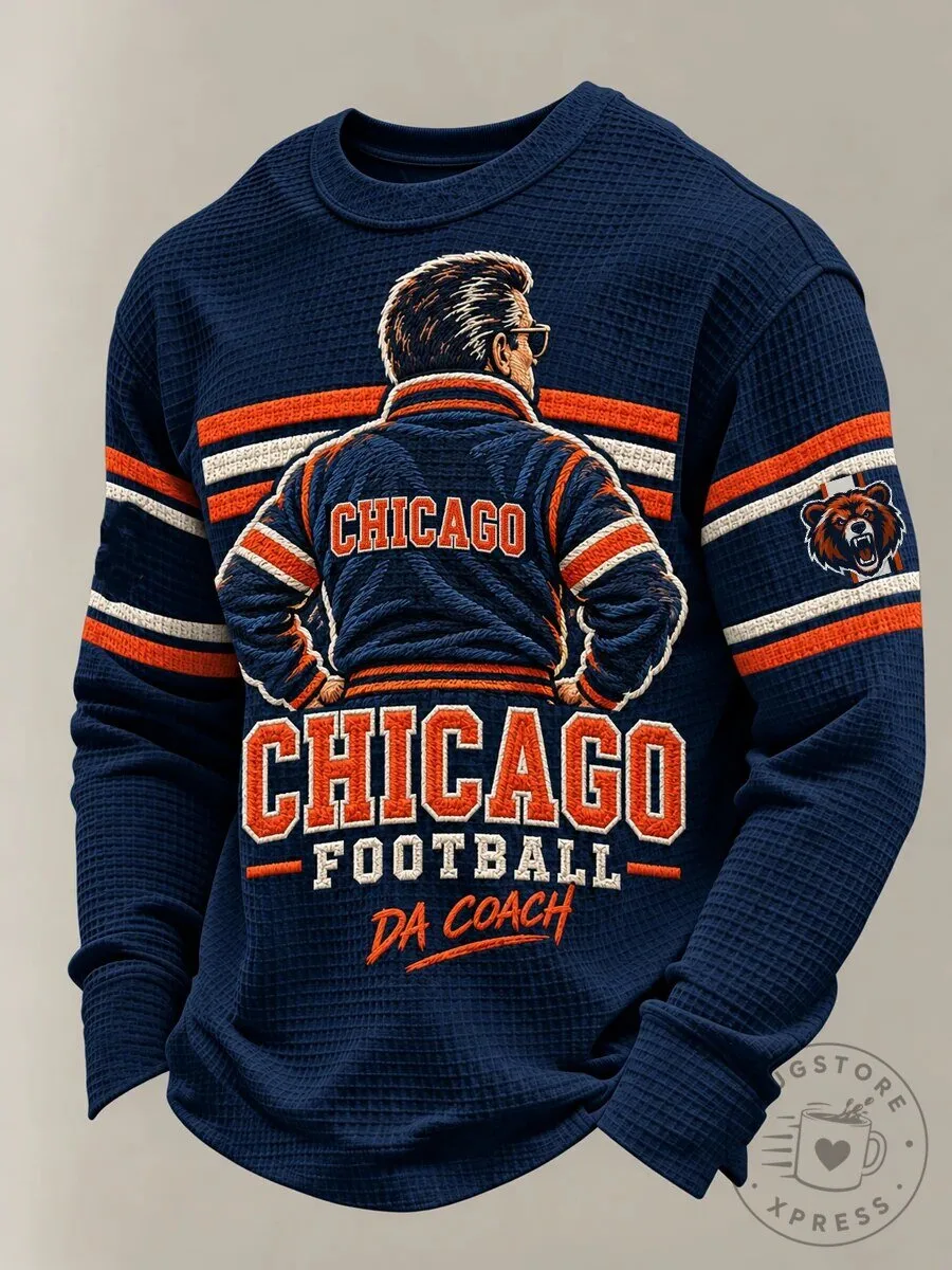 Chicago Football Da Coach Legend Waffle Knit Long Sleeve Sweatshirt 5 Chicago Football Da Coach Legend Waffle Knit Long Sleeve Sweatshirt