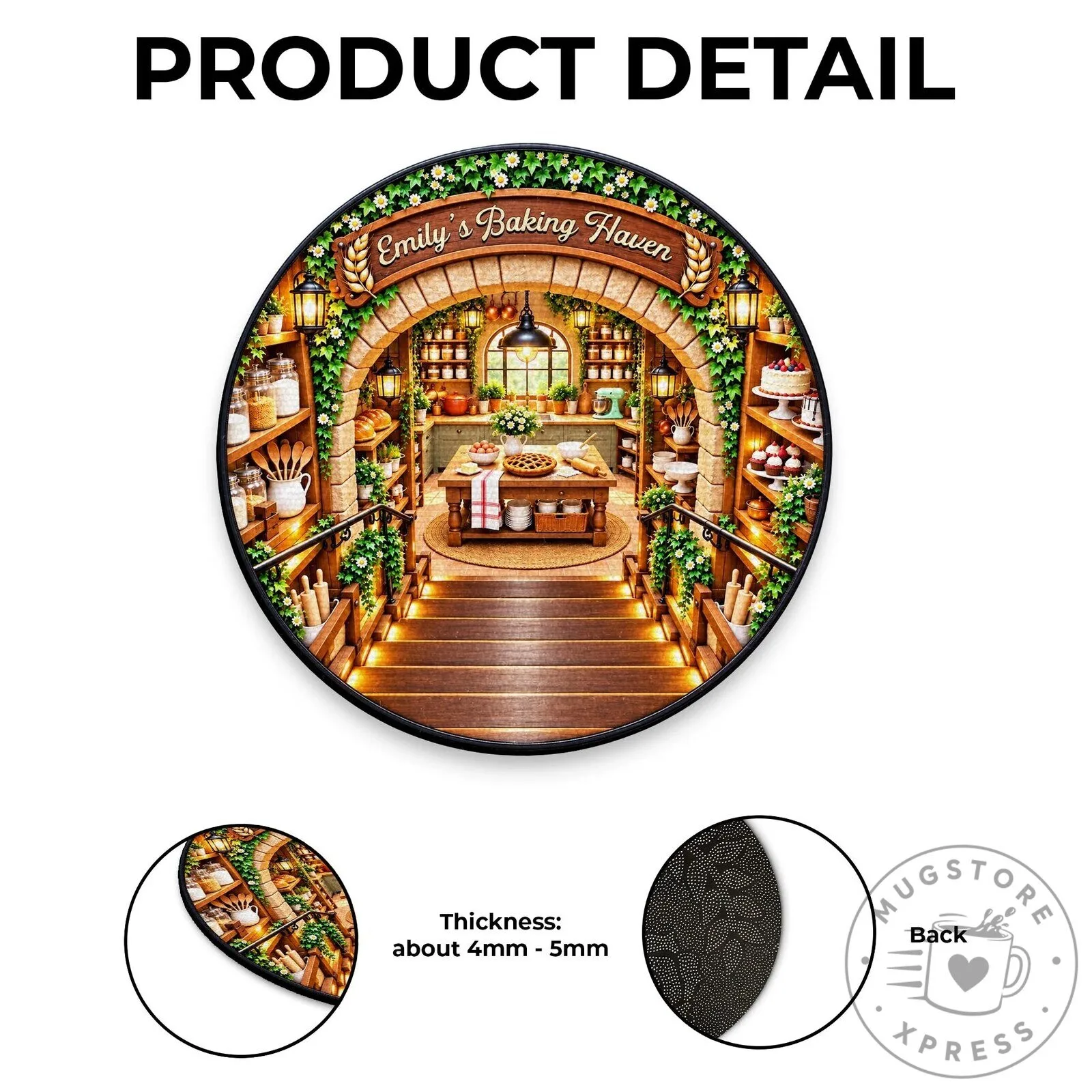 Personalized Baking Haven Kitchen Scene Round Doormat for Home Decor 14 Personalized Baking Haven Kitchen Scene Round Doormat for Home Decor