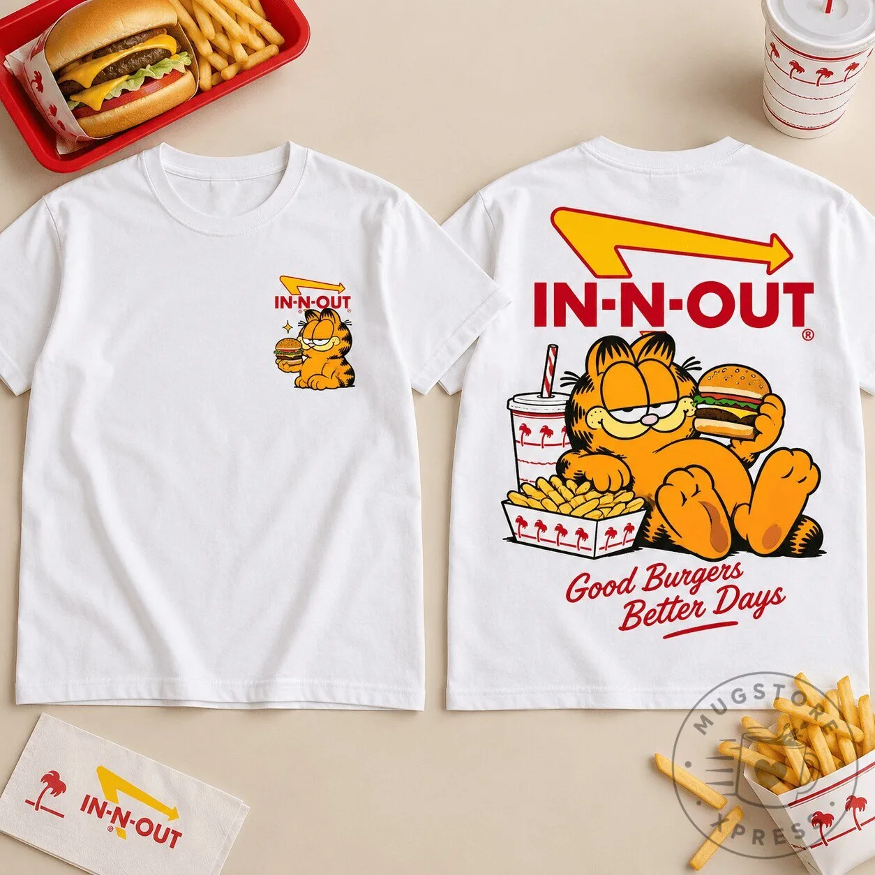 Garfield In-N-Out Burger Good Burgers Better Days T-Shirt