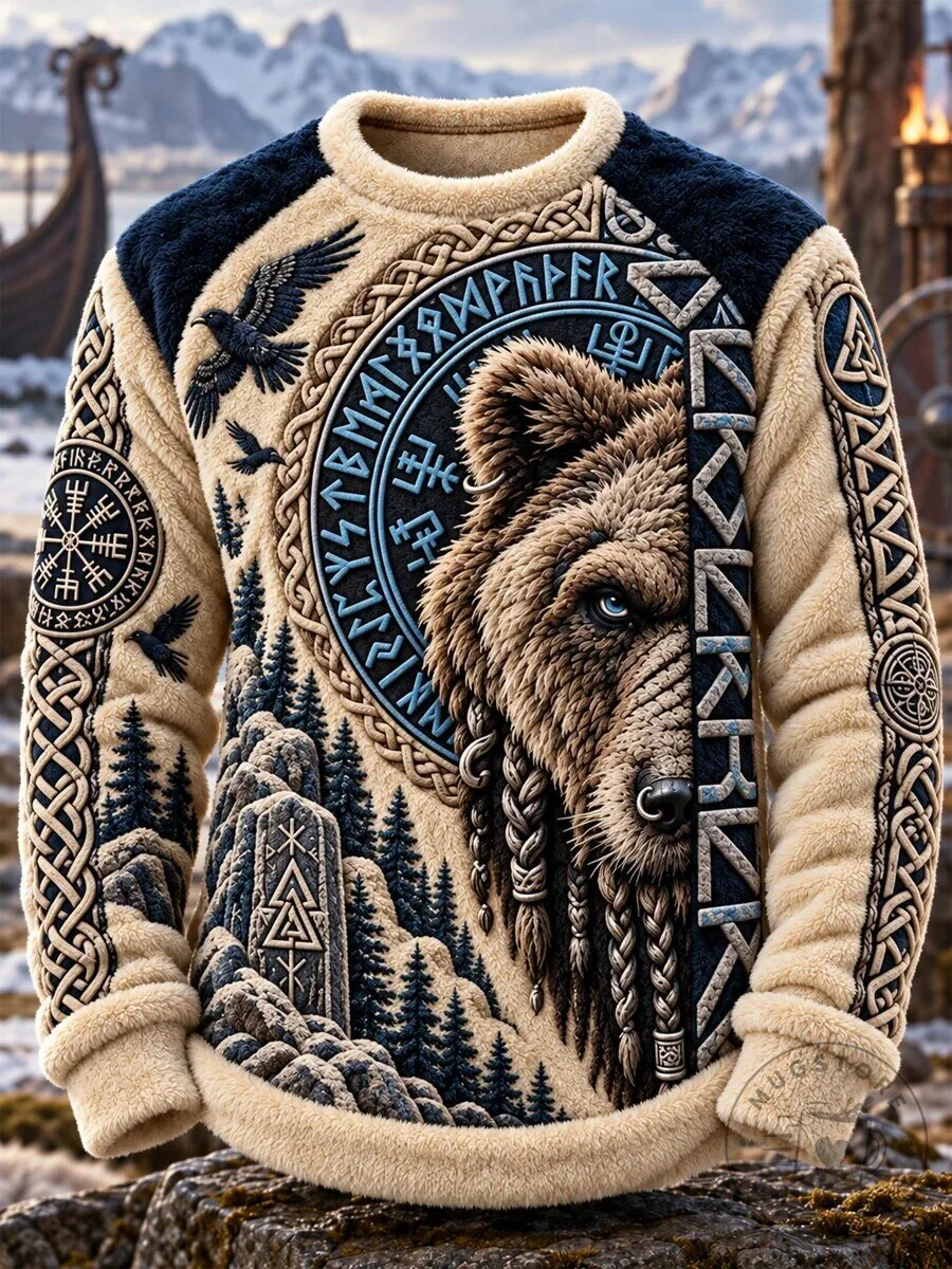Viking Bear Celtic Knotwork Runes All Over Print Crewneck Sweatshirt 5 Viking Bear Celtic Knotwork Runes All Over Print Crewneck Sweatshirt