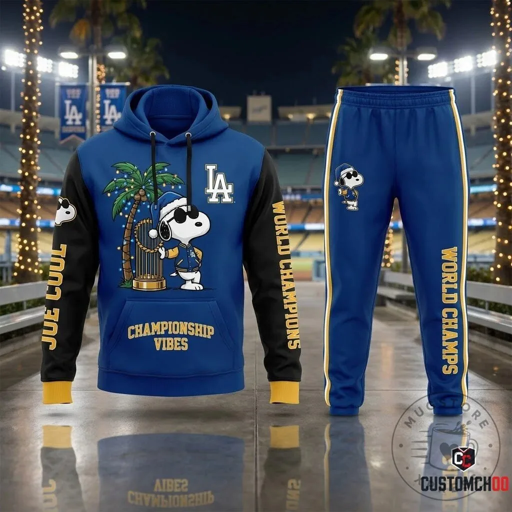 Los Angeles Dodgers Snoopy Christmas Holiday Santa Slam Hoodie 16 Los Angeles Dodgers Snoopy Christmas Holiday Santa Slam Hoodie