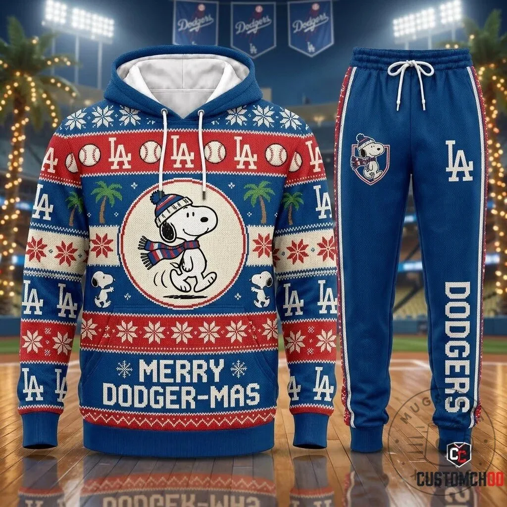 Los Angeles Dodgers Snoopy Christmas Holiday Santa Slam Hoodie 18 Los Angeles Dodgers Snoopy Christmas Holiday Santa Slam Hoodie