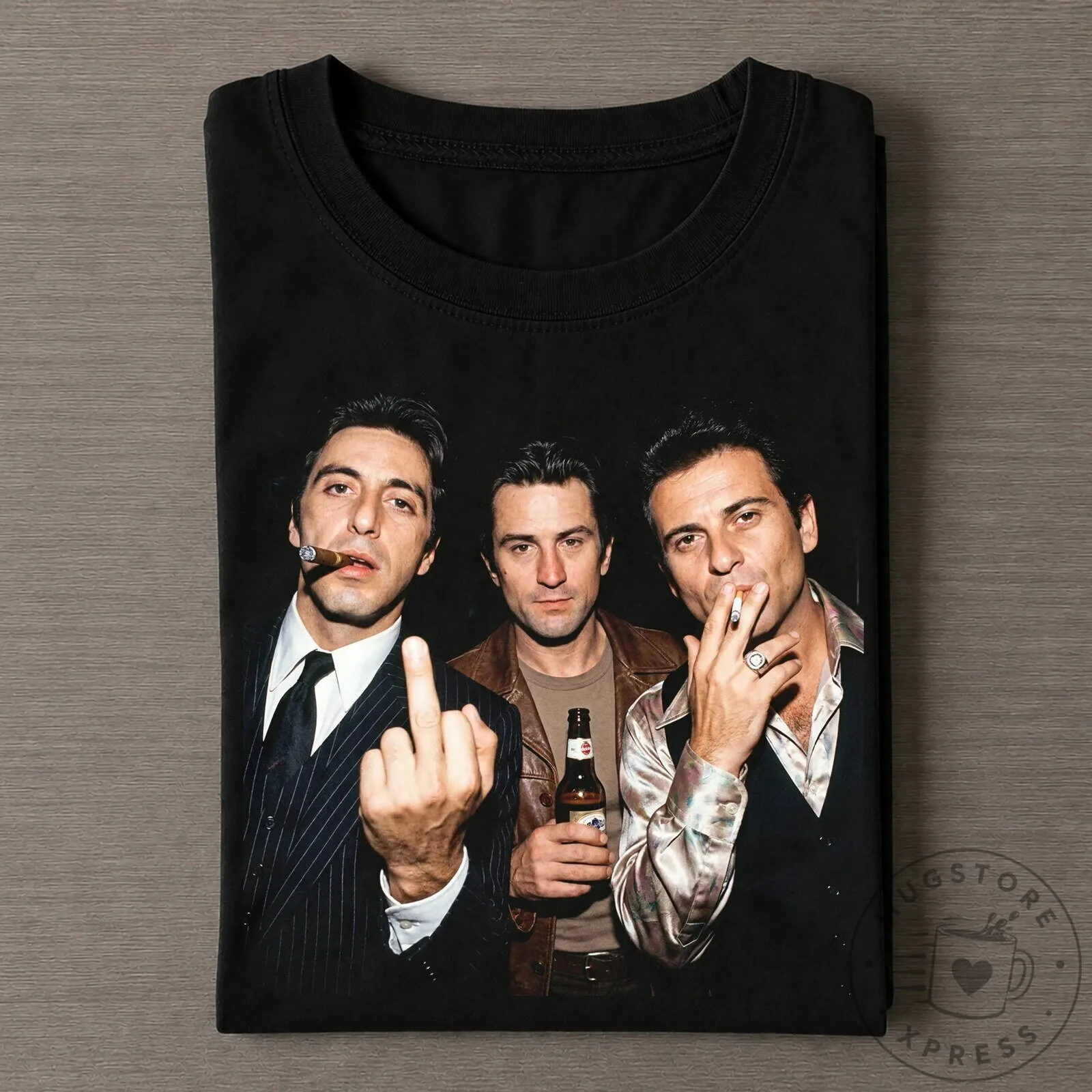 Al Pacino Robert De Niro Joe Pesci Gangster Movie Actors Black T-Shirt