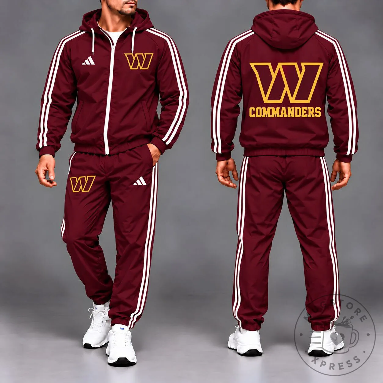Washington Commanders National Football League Team Logo Full-Zip Hoodie Tracksuit