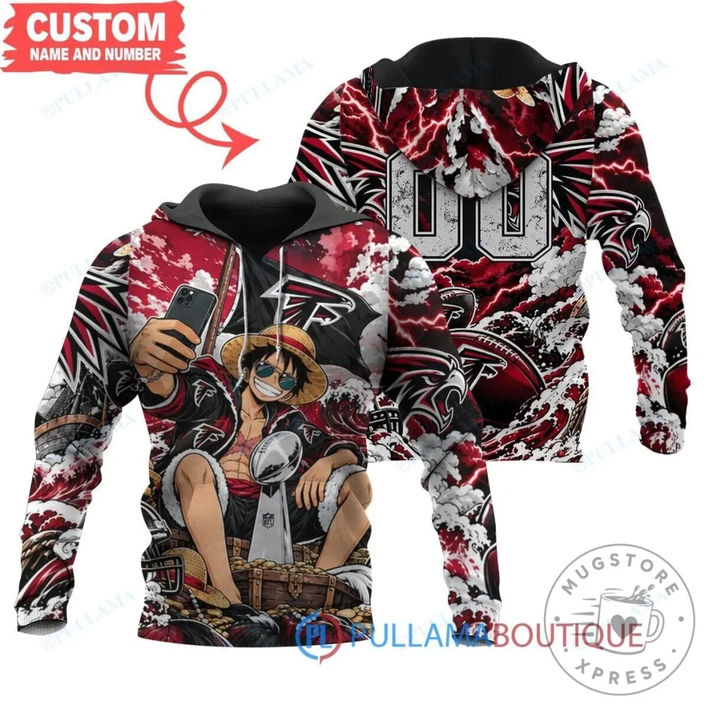Atlanta Falcons Monkey D. Luffy One Piece Super Bowl Champions Hoodie Atlanta Falcons Monkey D. Luffy One Piece Super Bowl Champions Hoodie