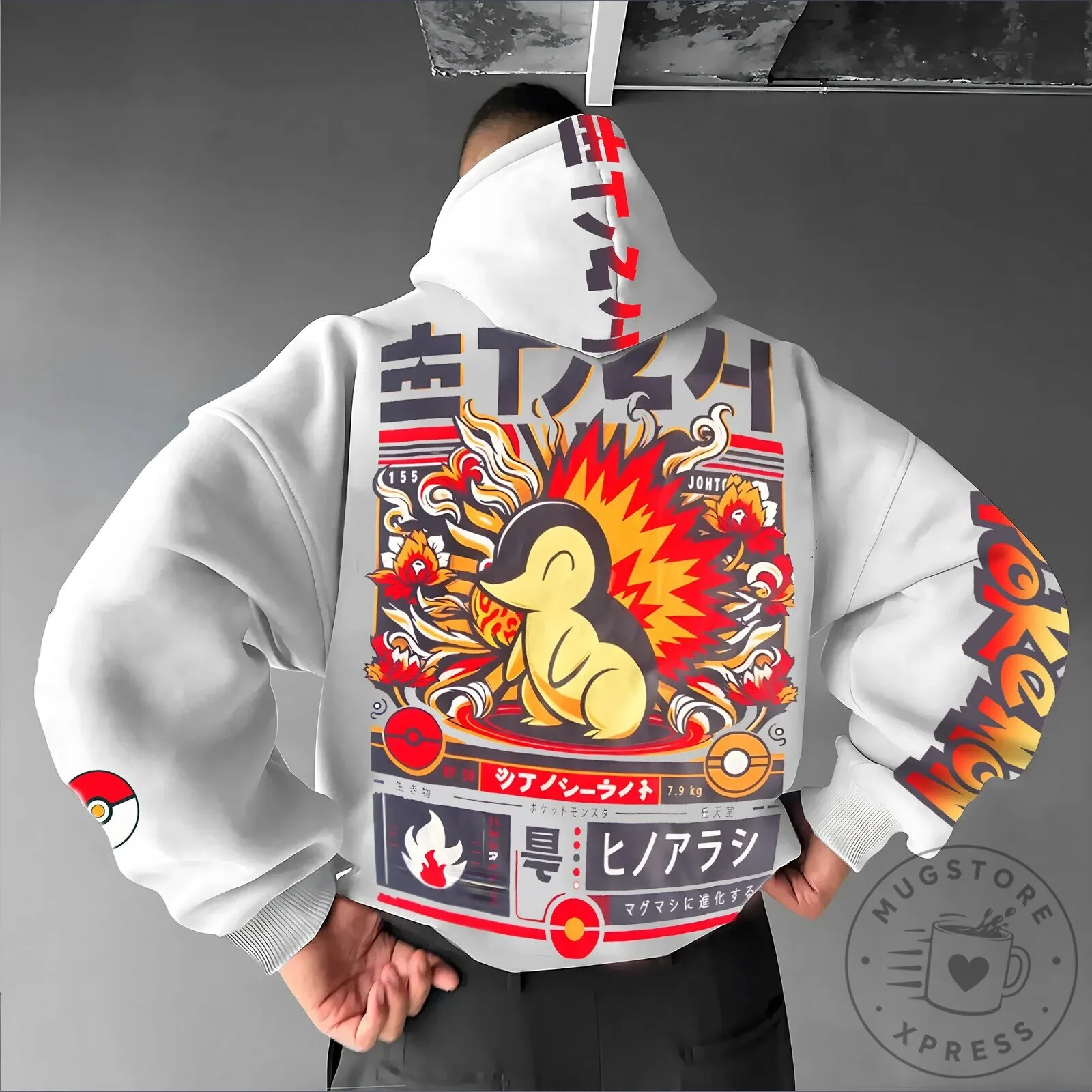 Pokemon Cyndaquil Fire Type Starter Japanese Anime Art Hoodie