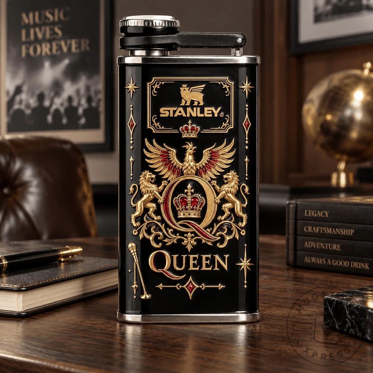 Queen Band Crest Stanley Classic Easy-Fill Hip Flask