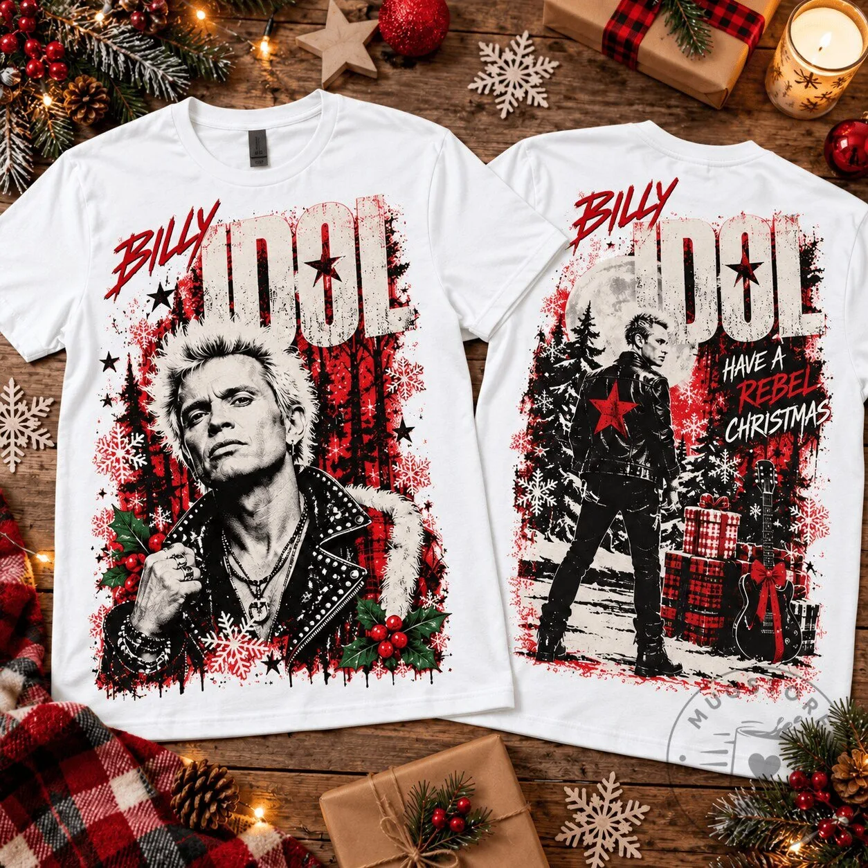 Billy Idol Rebel Christmas Rock and Roll Holiday T-Shirt