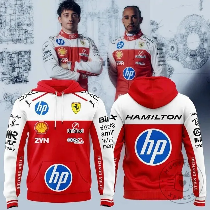 Scuderia Ferrari Formula One Racing Team Charles Leclerc and Lewis Hamilton Hoodie