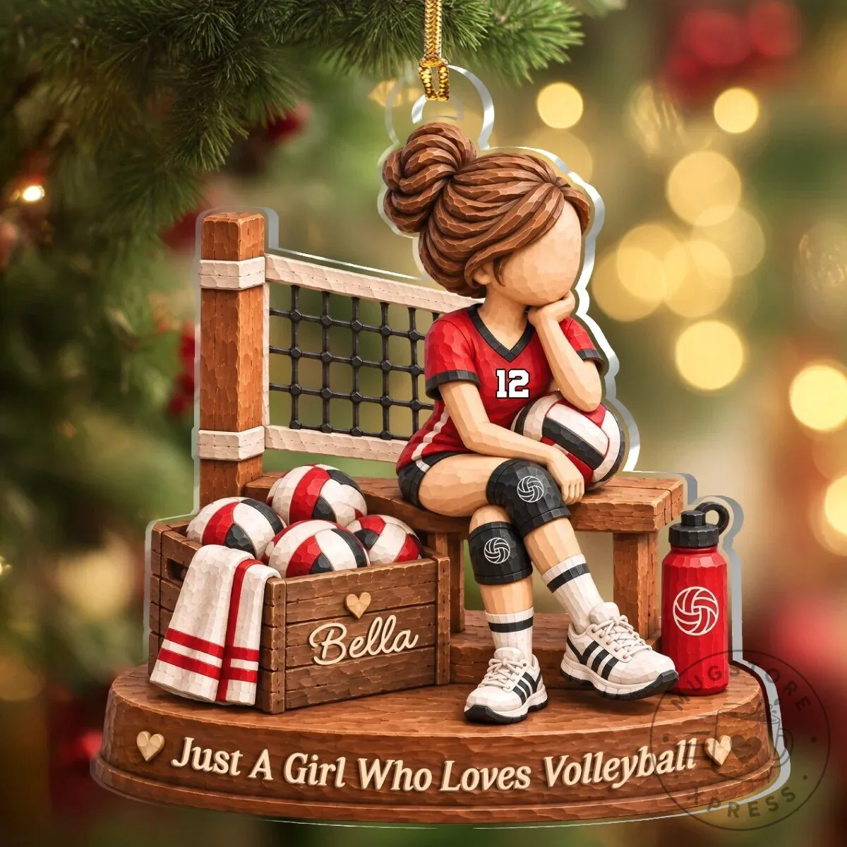 Volleyball Girl Personalized Christmas Tree Ornament Gift for Sport Lovers 16 Volleyball Girl Personalized Christmas Tree Ornament Gift for Sport Lovers