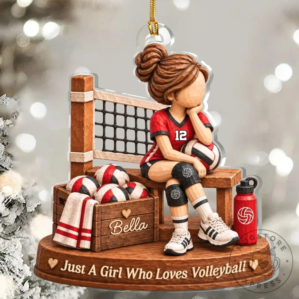 Volleyball Girl Personalized Christmas Tree Ornament Gift for Sport Lovers 17 Volleyball Girl Personalized Christmas Tree Ornament Gift for Sport Lovers