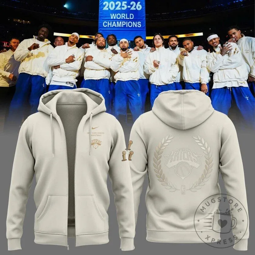 2025-26 World Champions Full-Zip Hoodie for New York Knicks Fans