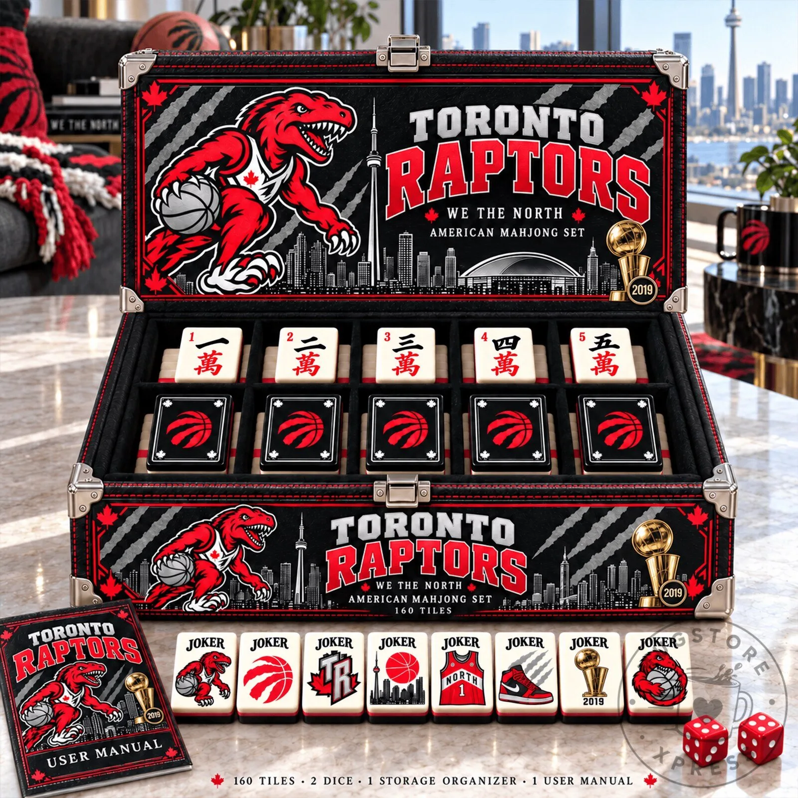Toronto Raptors We The North American Mahjong Game Set with 160 Tiles