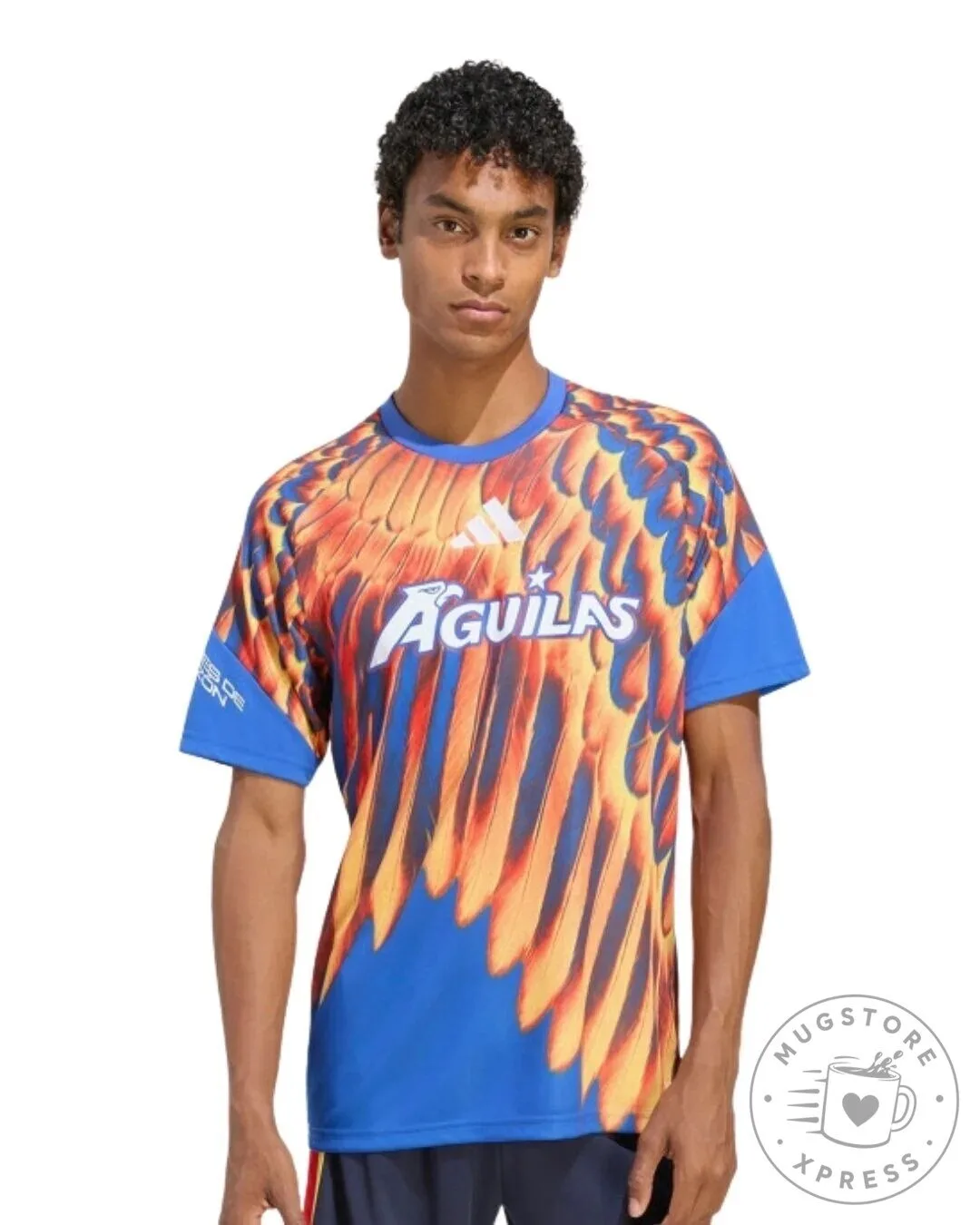 Club America Aguilas Pre-Match Feather Pattern Men's Jersey 5 Club America Aguilas Pre-Match Feather Pattern Men's Jersey