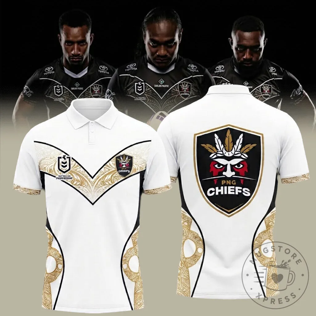 Papua New Guinea Chiefs Rugby League Football Club Polo Shirt 2 Papua New Guinea Chiefs Rugby League Football Club Polo Shirt