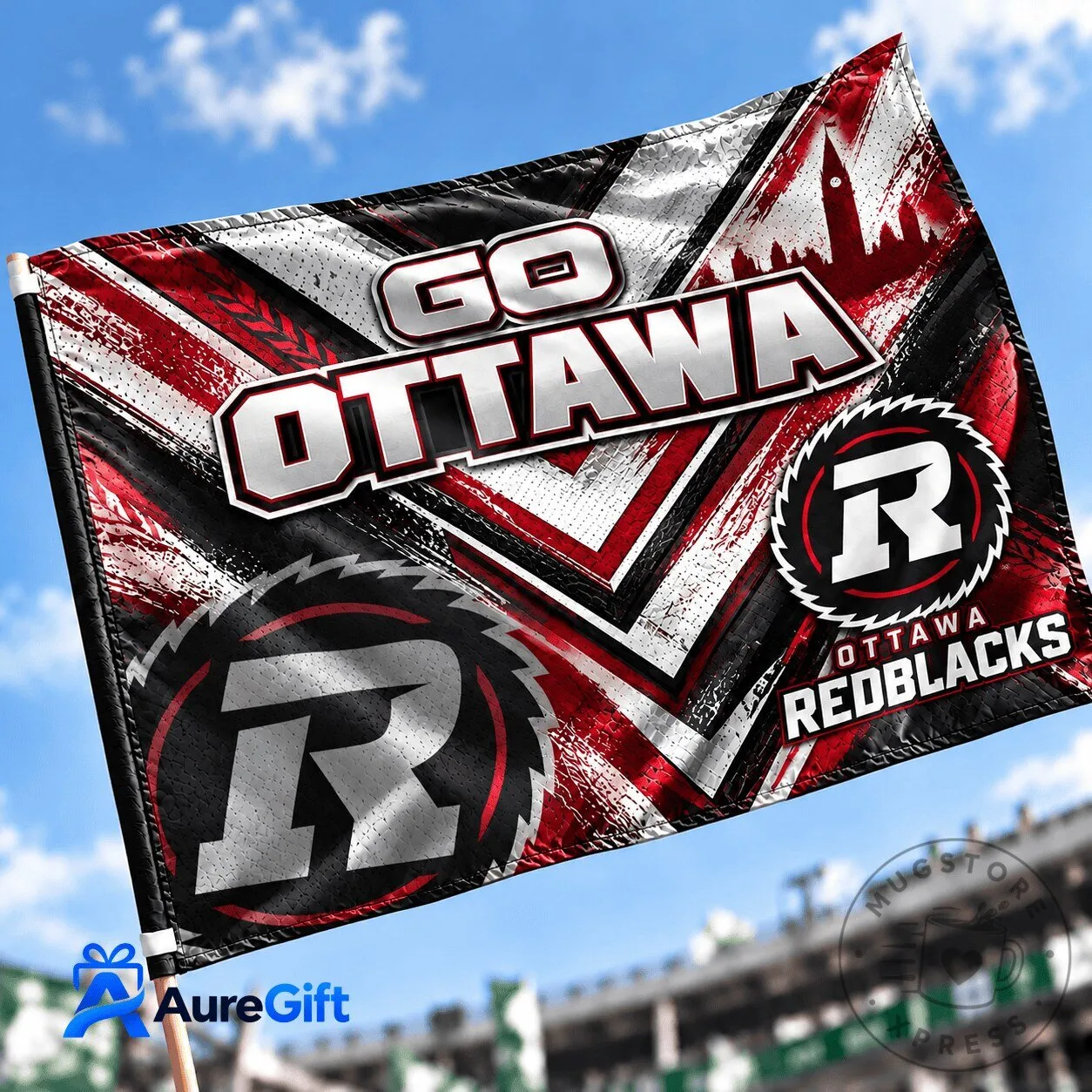 Ottawa Redblacks CFL Football Team Go Ottawa House Flag