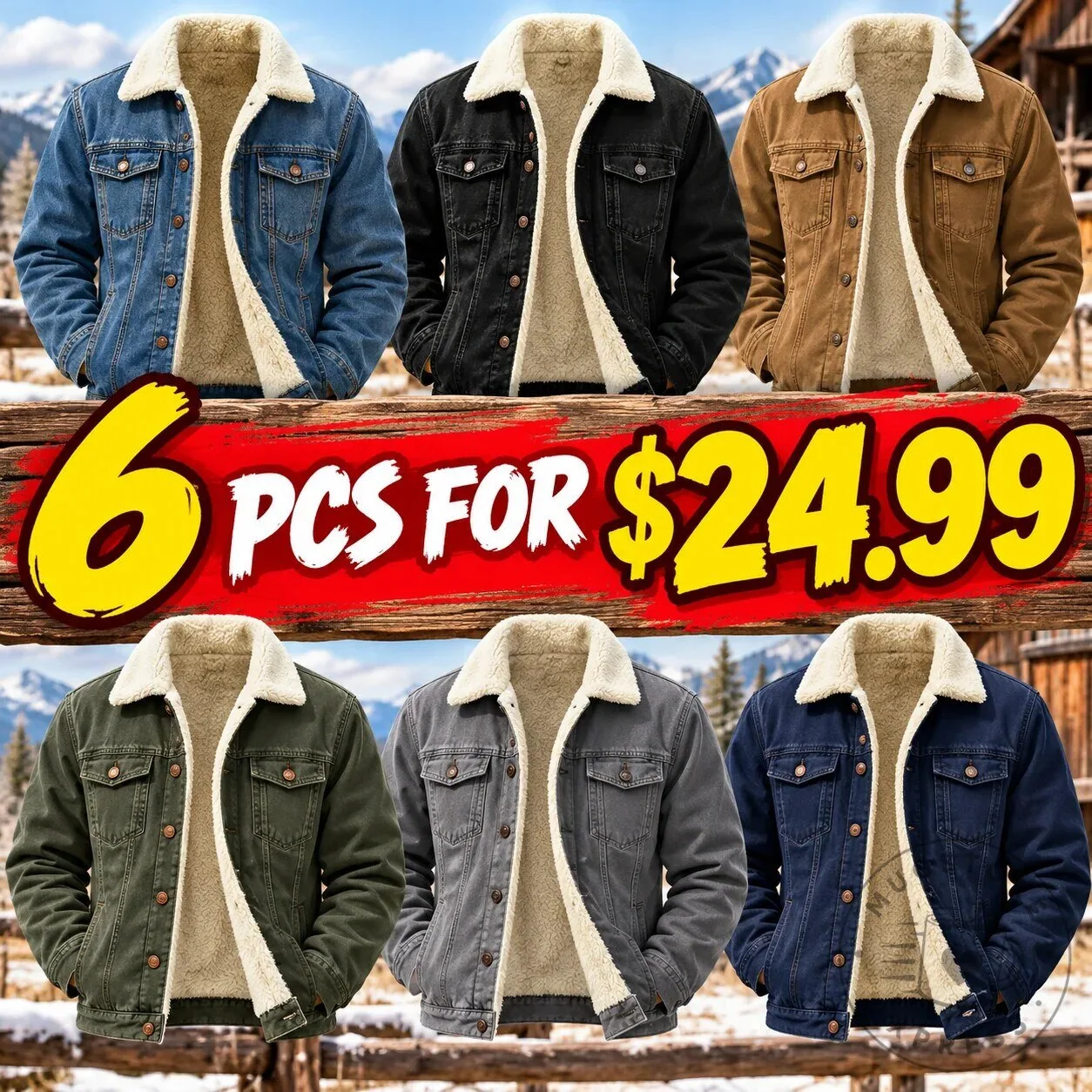Men's Sherpa Lined Denim Jacket Warm Winter Outerwear with Fleece Collar 1 Men's Sherpa Lined Denim Jacket Warm Winter Outerwear with Fleece Collar
