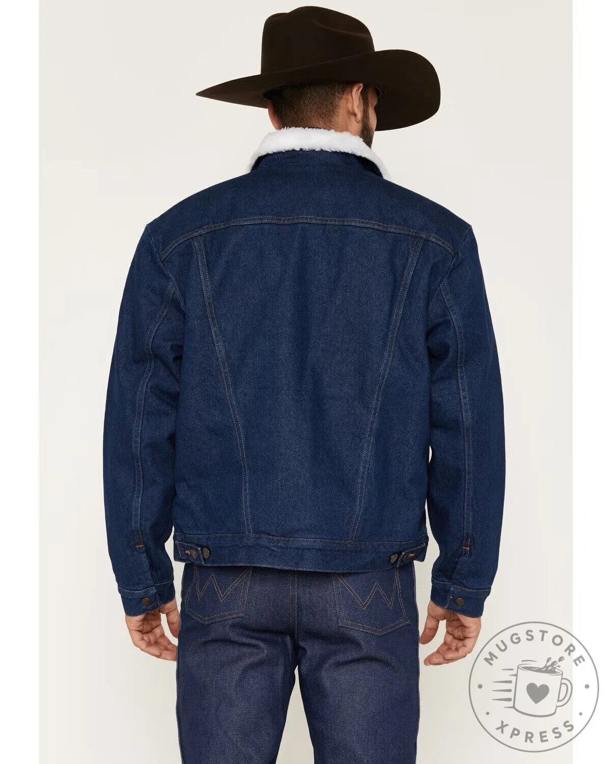 Men's Sherpa Lined Denim Jacket Warm Winter Outerwear with Fleece Collar 27 Men