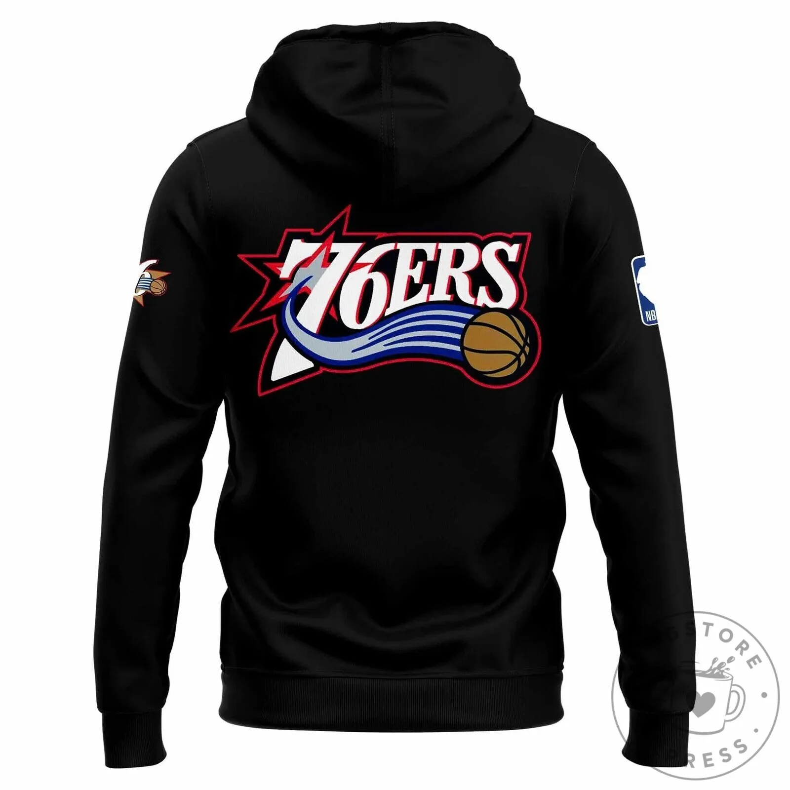 Philadelphia 76ers Basketball Team Black Fan Apparel Hoodie 9 Philadelphia 76ers Basketball Team Black Fan Apparel Hoodie