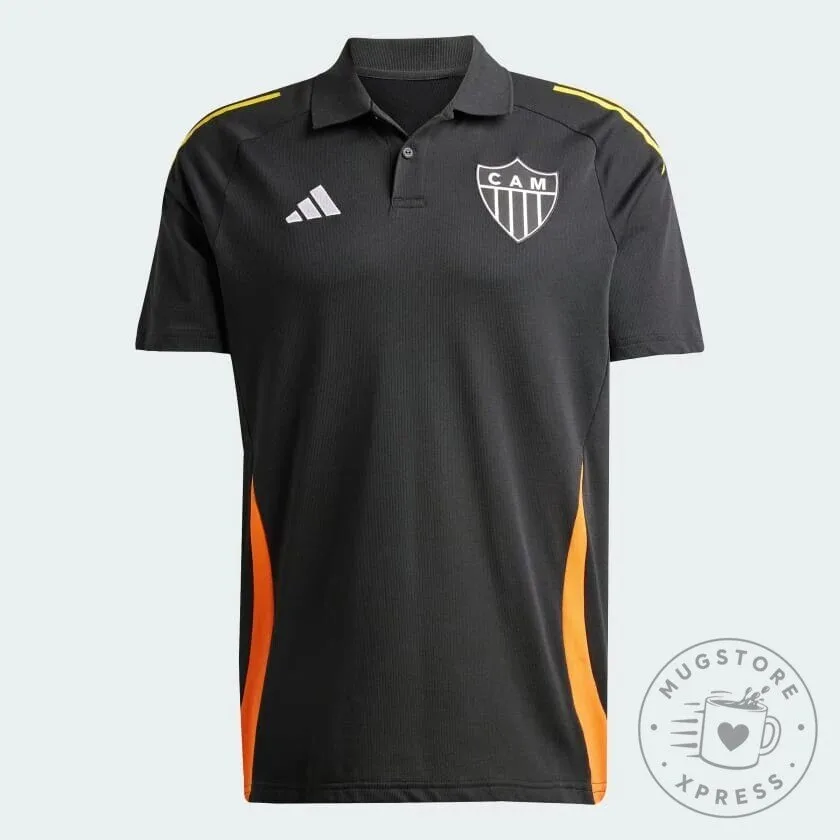 Atletico Mineiro Home Black and Orange Polo Shirt