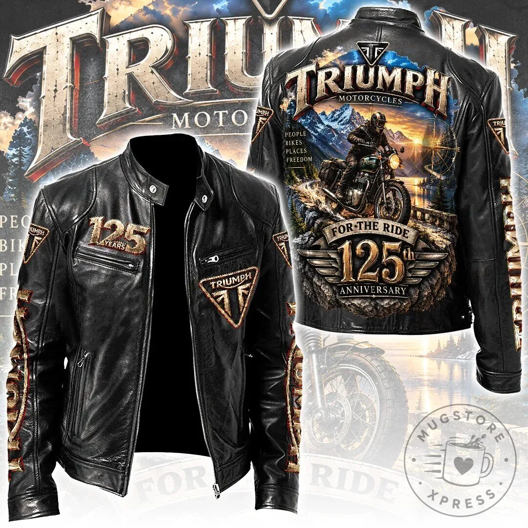 Triumph Motorcycles 125th Anniversary For The Ride Motorcycle Leather Jacket